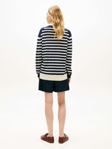 Tommy Hilfiger - Áo đệt kim Sweater Nữ Relaxed Crew Neck Jumper With Silk