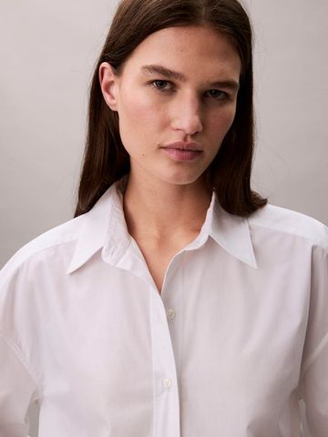 Calvin Klein - Áo Sơ Mi Nữ Poplin Relaxed Cropped Button-Down Shirt