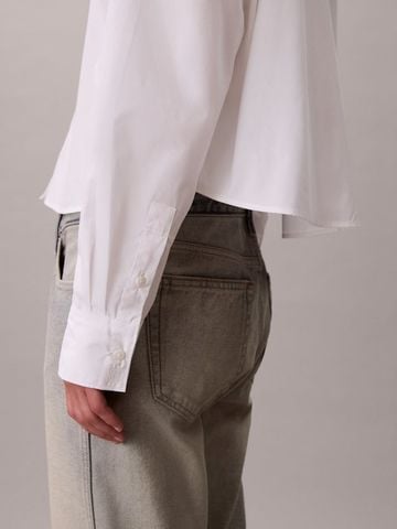 Calvin Klein - Áo Sơ Mi Nữ Poplin Relaxed Cropped Button-Down Shirt