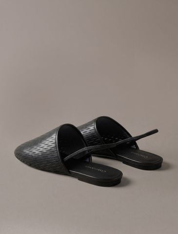 Calvin Klein - Giày Thời Trang Nữ Leather Slingback Mules