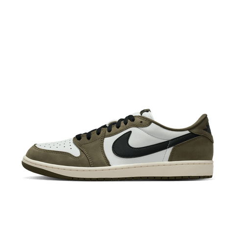 Nike - Giày Thời Trang Nam Air Jordan 1 Low OG Medium Olive and Summit White