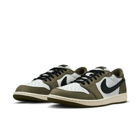 Nike - Giày Thời Trang Nam Air Jordan 1 Low OG Medium Olive and Summit White