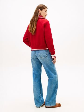 Tommy Hilfiger - Áo len tay dài Nữ Metal Flag Relaxed Quarter-Zip Jumper