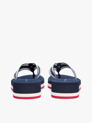 Tommy Hilfiger - Dép Xỏ Ngón Nữ Webbing Strap Signature Wedge Flip-Flops - 3