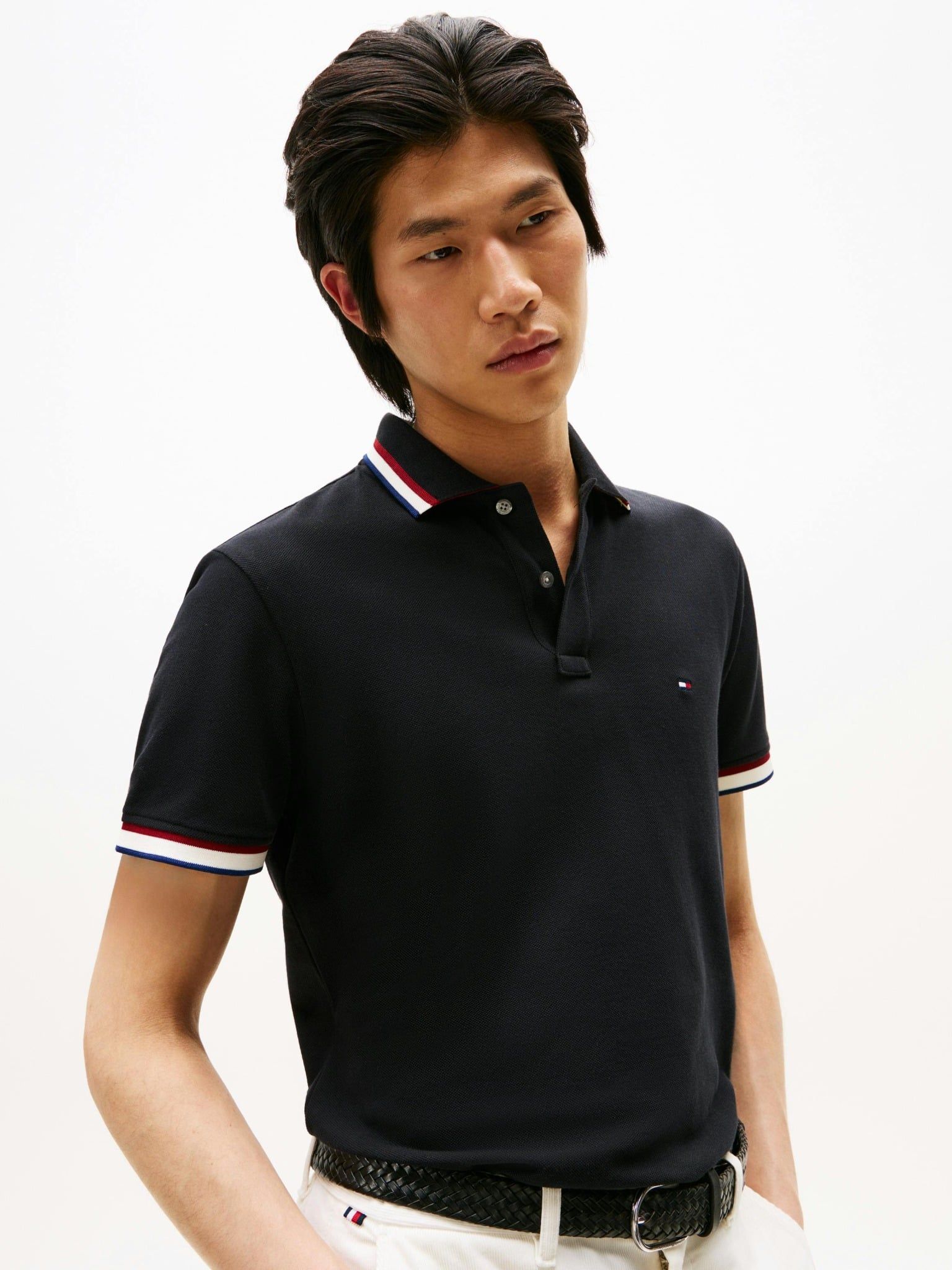 Tommy Hilfiger - Áo thun có cổ polo tay ngắn nam Cuff Interest Slim Fit Polo