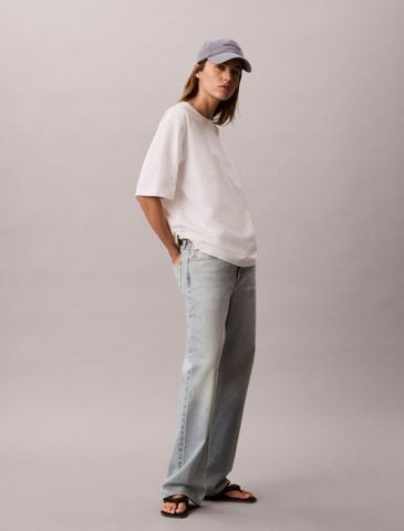 Calvin Klein - Áo Thun Tay Ngắn Nữ Cooling Cotton Jersey Relaxed Tee