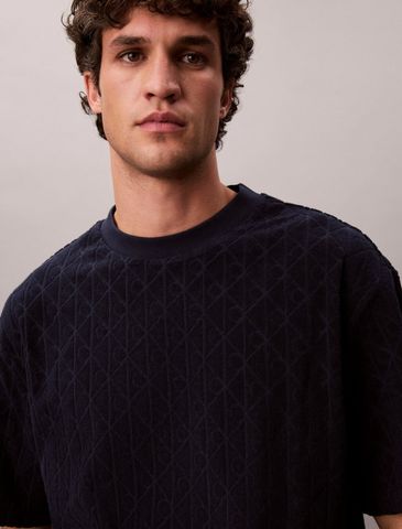 Calvin Klein - Áo Thun Tay Ngắn Nam Emblem Logo Towelling T-Shirt