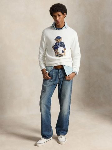 Ralph Lauren - Áo Len Dài Tay Nam Pullover Bear Cotton Sweater