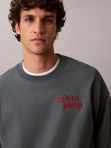 Calvin Klein - Áo Sweatshirt Nam Terry 1989 Logo Graphic Sweatshirt