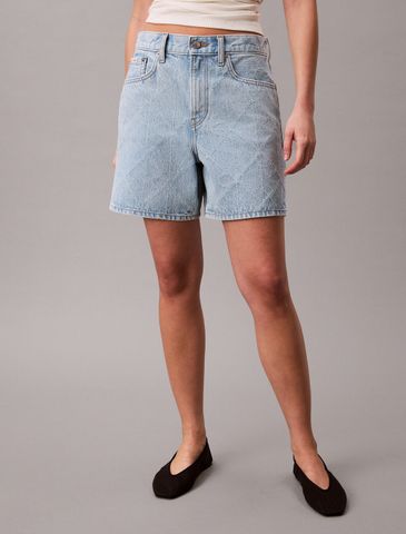 Calvin Klein - Quần Jeans Ngắn Nữ 90s Straight Needle punch Denim Short