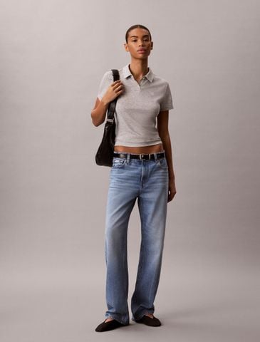 Calvin Klein - Áo Thun Có Cổ Nữ Cotton Lyocell Drape Polo
