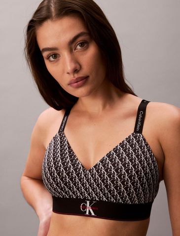 Calvin Klein - Áo Ngực Nữ Lightly Lined Bralette Graphic Monogram Microfibre Stretch