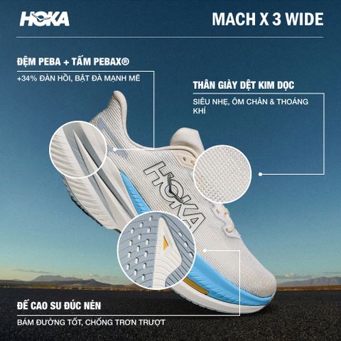 Hoka - Giày Chạy Bộ Nữ Mach X 3 Wide