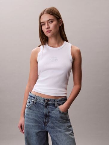 Calvin Klein - Áo Thun Ba Lỗ Nữ CK Graphic Rib Tank Top