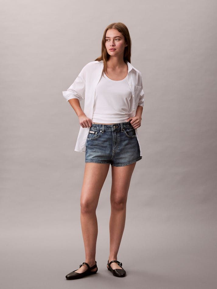 Calvin Klein - Quần ngắn jeans nữ Denim Hot Shorts