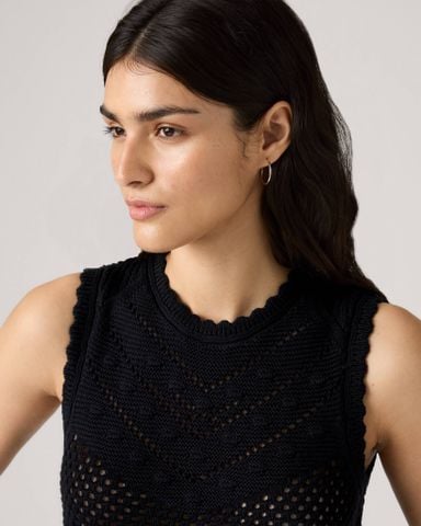 Levi's - Áo len ba lỗ nữ Adrienne Crochet Tank Top - Black - 4