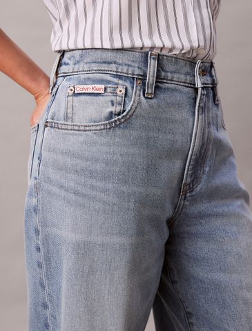 Calvin Klein - Quần Jean Dài Nữ Wide Leg Light Wash 37.5 Jeans