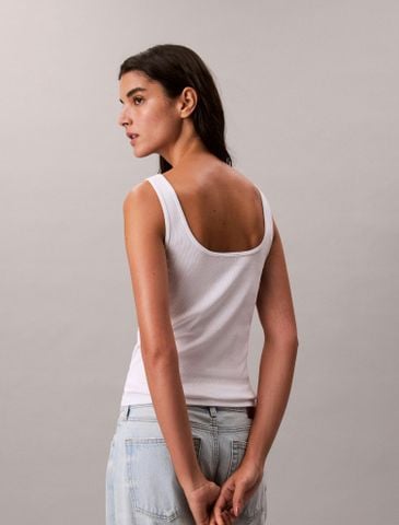 Calvin Klein - Áo ba lỗ nữ Monologo Rib Scoop Neck Tank Top - 4