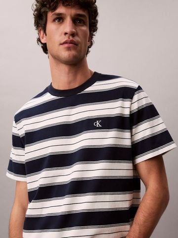 Calvin Klein - Áo Thun Tay Ngắn Nam Monogram Stripe Relaxed T-Shirt