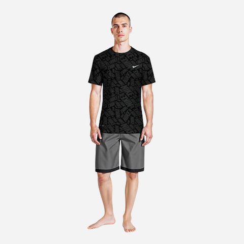 Nike - Áo Bơi Chống Nắng Nam Fall Embossed Hydro Short Sleeve Hydroguard