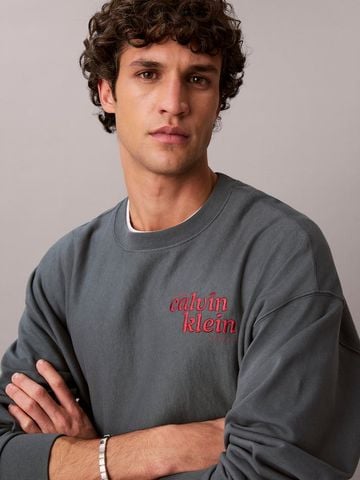 Calvin Klein - Áo Sweatshirt Nam Terry 1989 Logo Graphic Sweatshirt