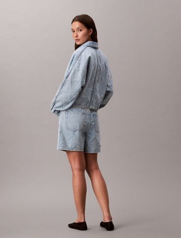 Calvin Klein - Quần Jeans Ngắn Nữ 90s Straight Needle punch Denim Short