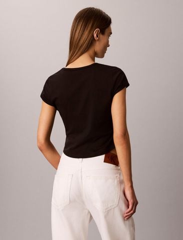 Calvin Klein - Áo Thun Tay Ngắn Nữ Slim Stretch Logo T-Shirt - Pride