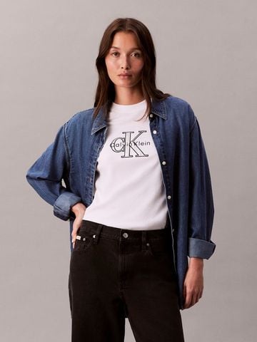 Calvin Klein - Áo Thun Tay Ngắn Nữ Shine Monologo Graphic Classic T-Shirt