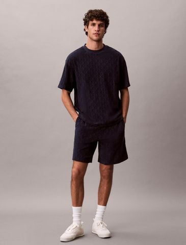 Calvin Klein - Áo Thun Tay Ngắn Nam Emblem Logo Towelling T-Shirt