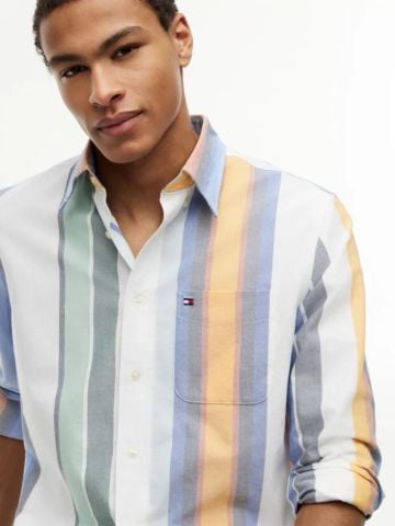 Tommy Hilfiger - Áo Sơ Mi Nam Tay Dài Oversized Heritage Oxford Multi Stripe - 4