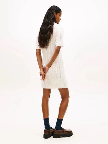 Tommy Hilfiger - Đầm Nữ TH Garment Dyed Cable Sweater Polo Dress