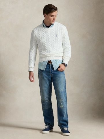 Ralph Lauren - Áo Len Nam Cable-Knit Cotton Sweater
