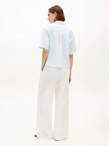 Tommy Hilfiger - Áo Sơ Mi Nữ Relaxed Fit Pure Linen Short Sleeve Shirt