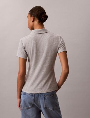 Calvin Klein - Áo Thun Có Cổ Nữ Cotton Lyocell Drape Polo - 2