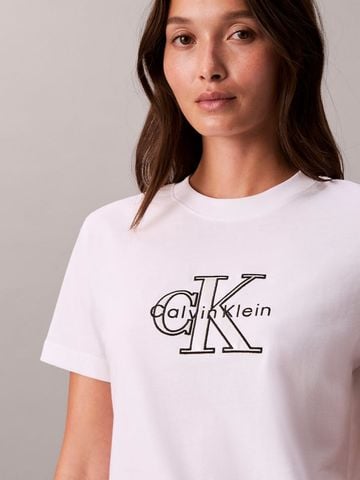 Calvin Klein - Áo Thun Tay Ngắn Nữ Shine Monologo Graphic Classic T-Shirt