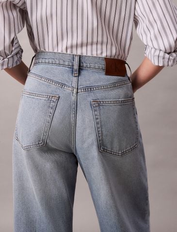 Calvin Klein - Quần Jean Dài Nữ Wide Leg Light Wash 37.5 Jeans
