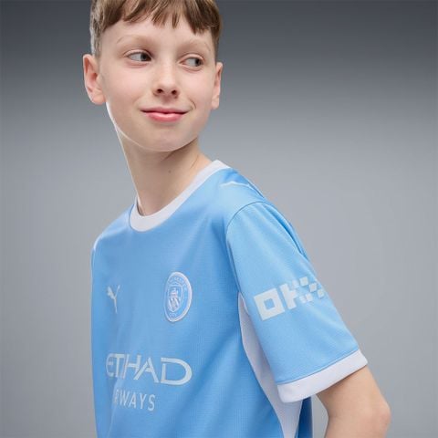 Puma - Áo Bóng Đá Trẻ Em MCFC Home Jersey Replica Jr