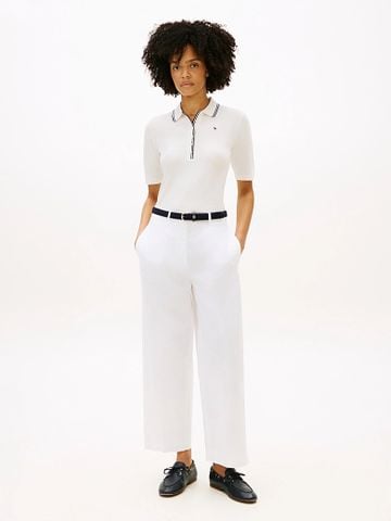 Tommy Hilfiger - Áo Polo Nữ Slim Fit Tipped Half Sleeve Polo Shirt