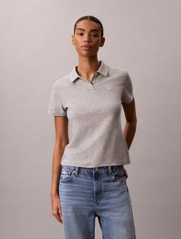 Calvin Klein - Áo Thun Có Cổ Nữ Cotton Lyocell Drape Polo - 4