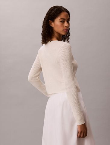 Calvin Klein - Áo Cardigan Nữ Linen Blend Tie Front Cardigan
