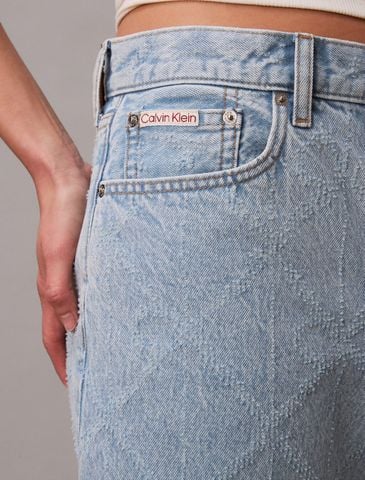 Calvin Klein - Quần Jeans Ngắn Nữ 90s Straight Needle punch Denim Short