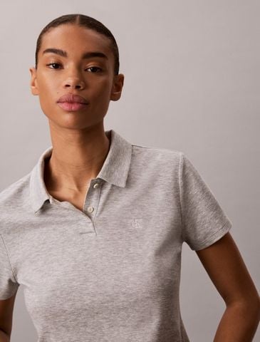 Calvin Klein - Áo Thun Có Cổ Nữ Cotton Lyocell Drape Polo - 3