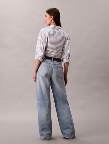 Calvin Klein - Quần Jean Dài Nữ Wide Leg Light Wash 37.5 Jeans