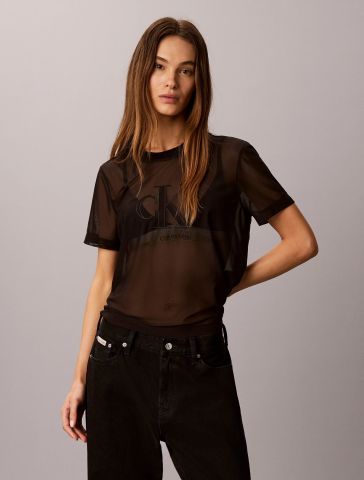 Calvin Klein - Áo Thun Tay Ngắn Nữ CK Pride Mesh Crew Tee