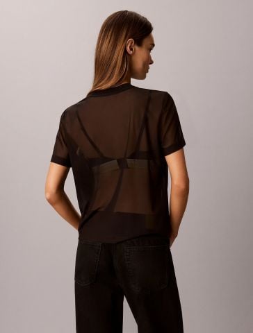 Calvin Klein - Áo Thun Tay Ngắn Nữ CK Pride Mesh Crew Tee