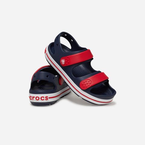 Crocs - Xăng đan trẻ em Crocband Cruiser Sandal Kid Navy/Varsity Red Lifestyle