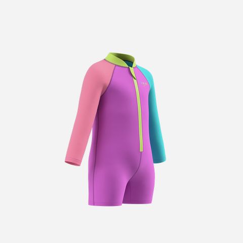 Speedo - Đồ Bơi Trẻ Em Sunprotect Long Sleeve Colorblock Zip Swimsuit