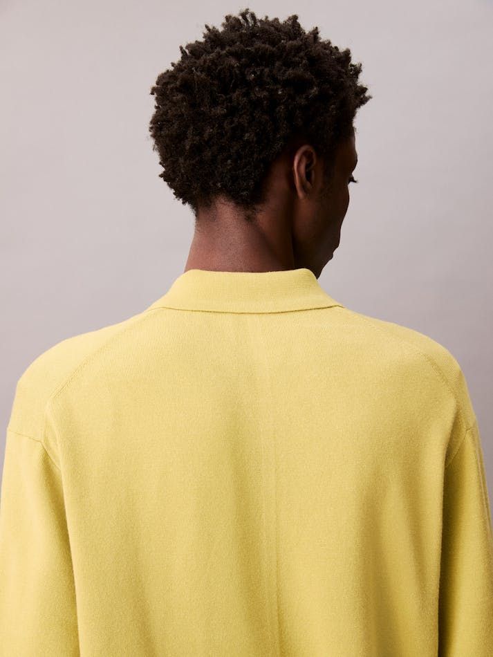 Calvin Klein - Áo polo dệt kim nam Tech Knit Boxy Polo Jumper