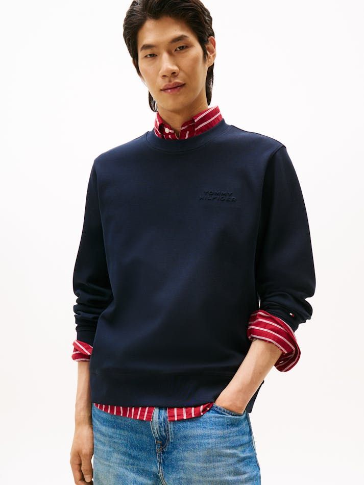Tommy Hilfiger - Áo nỉ tay dài nam Piqué Embossed Crew Tee