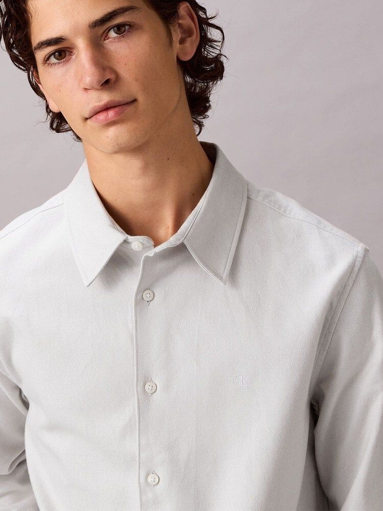 Calvin Klein - Áo sơ mi tay dài nam Melange Flannel Relaxed Button-Down Shirt